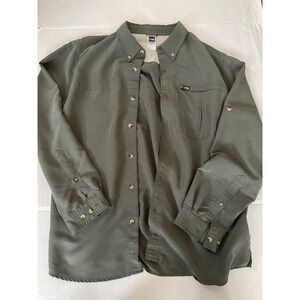 Vintage The North Face Adult Large L Front Pocket Button Down Shirt Men‎ Green